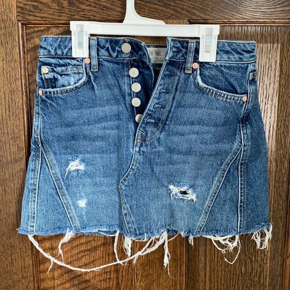 Free People Jean Skirt